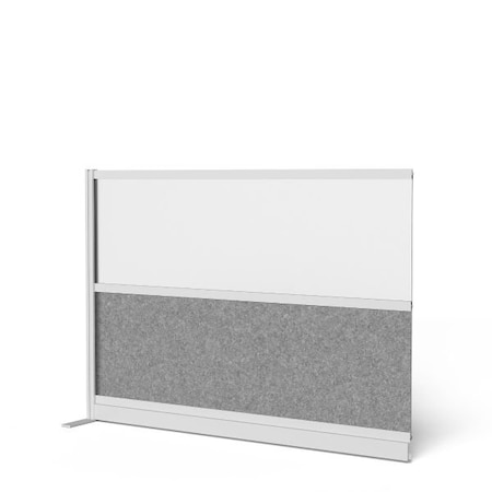 Modular Wall Room Divider System - Silver Frame - 70in. X 48in. Add-On Wall - Wide Paneling